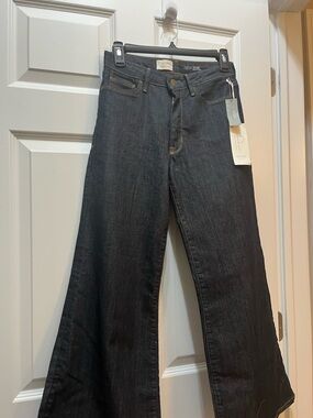 Pilcro Wide Leg High-Rise Jeans in Dark Indigo